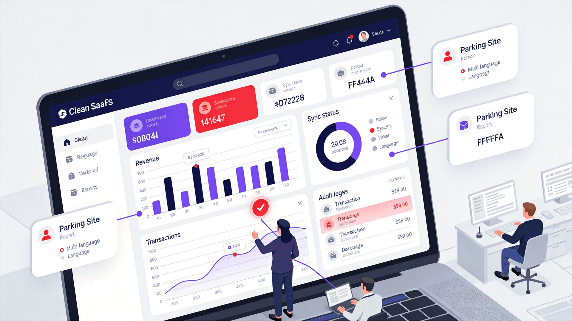 HyperPark operator dashboard with revenue and transaction reports