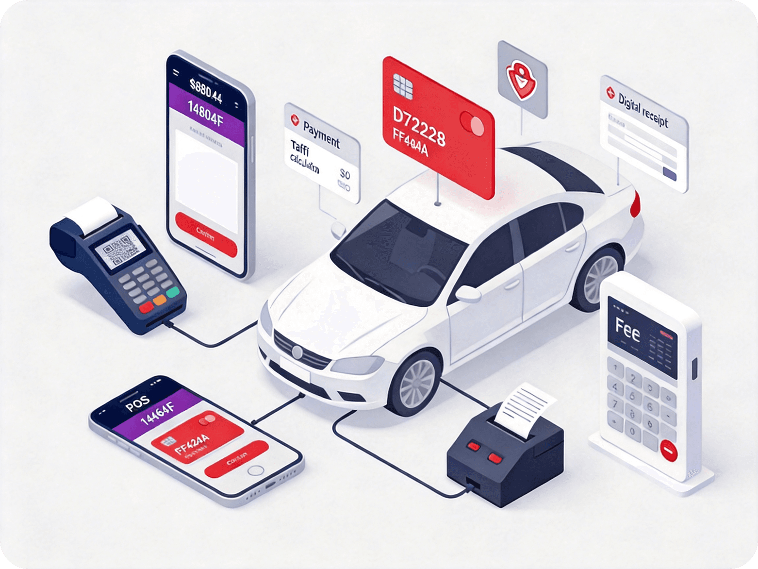 Digital parking payment methods including POS terminal and mobile wallets